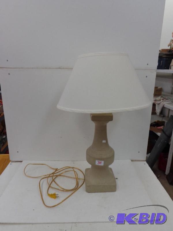 lot 34 image: Porcelain Lamp  27" Tall 6" x ...