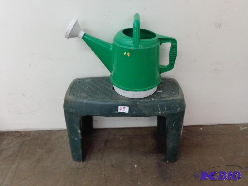 lot 65 image: Garden Bench and Watering Pitcher Plastic Ben...