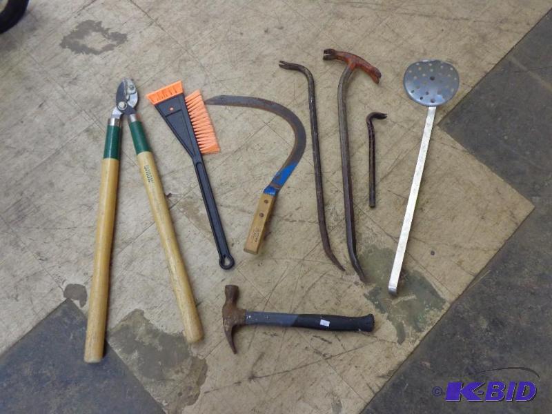 lot 77 image: Various Selection Of Tools Hand Sickle 2 Pry ...