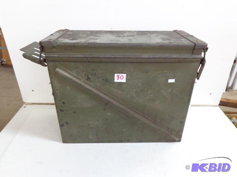 lot 80 image: Old Metal AmmoDry Box 18" Long x 7 12&...