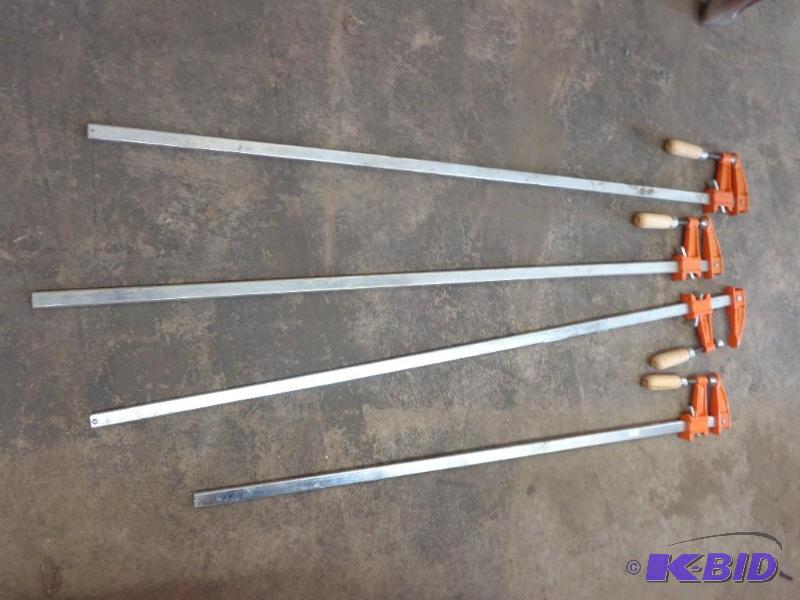 lot 83 image: 4 Adjustable Size Bar Clamps Jorgensen Clamps...