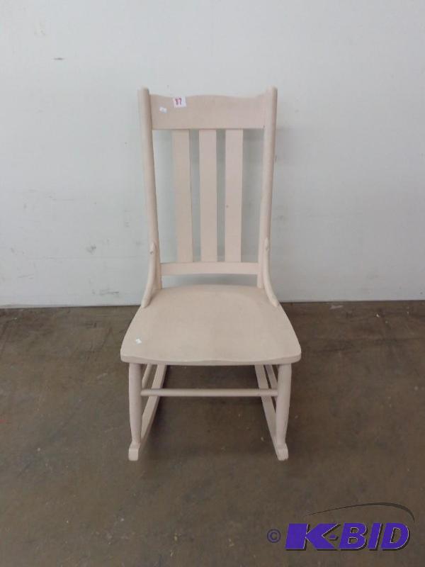 lot 87 image: Old Wooden Rocking Chair No Visible Manufactu...