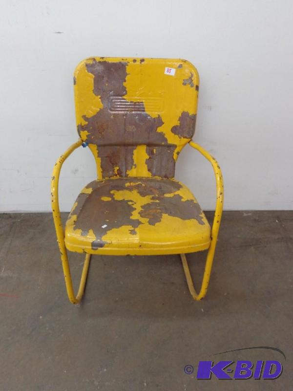 lot 88 image: Metal Outdoor Rocking Chair Paint is Coming O...