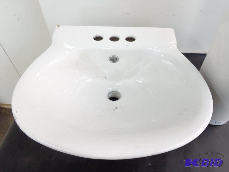 Mancesa Bathroom Pedestal Sink White Appears North