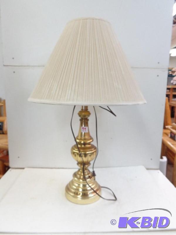 lot 99 image: Night Lamp With Metal Base Metal Lamp With Tu...