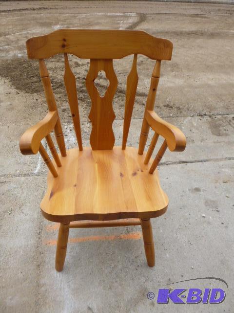 lot 125 image: Wooden Captains Chair...