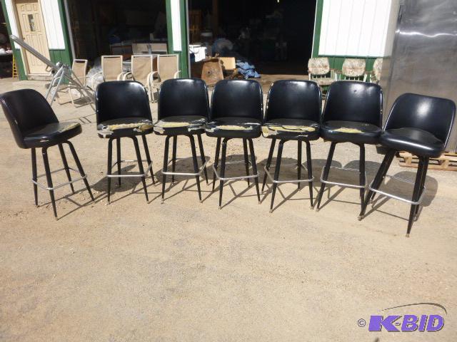 lot 130 image: 7 Bar Stools 32" high - not in best cond...
