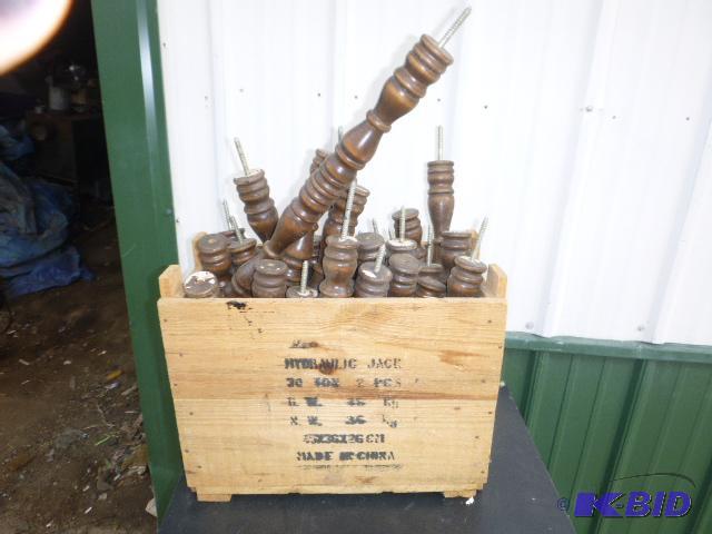 lot 163 image: Wood Crate Full of 18" Spindles...