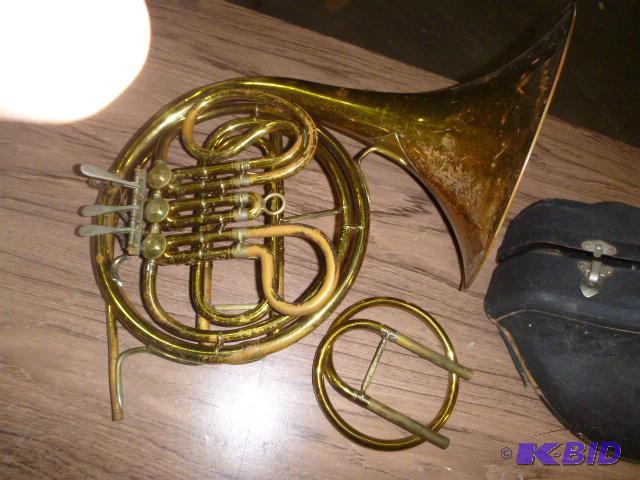 lot 20 image: French Horn with Case No mouth piece - not in...