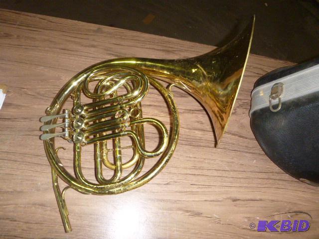 lot 21 image: CG Conn Ltd. French Horn with Case No mouth p...