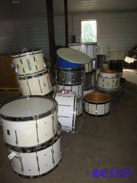 lot 37 image: Approximately 30 Bas Drums For parts....