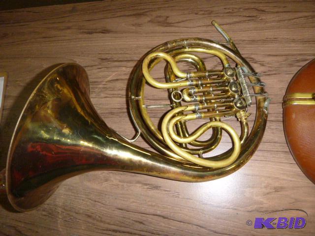 lot 6 image: French Horn with Case No mouth piece - not in...