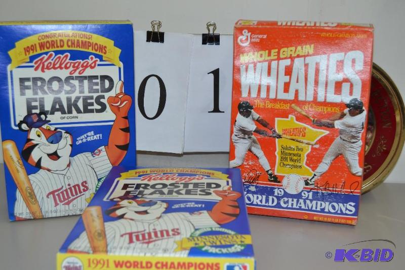 MN Twins World Champions cereal box