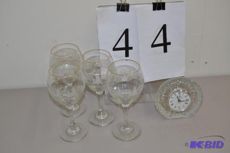Whine Glasses and Clock