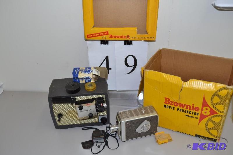 Kodak Brownie 8 Movie Projector and camera