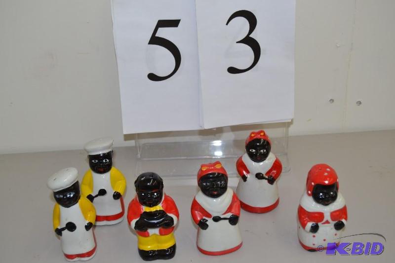 Three sets of Salt and peper shakers