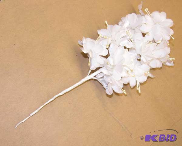 White silk flower spray