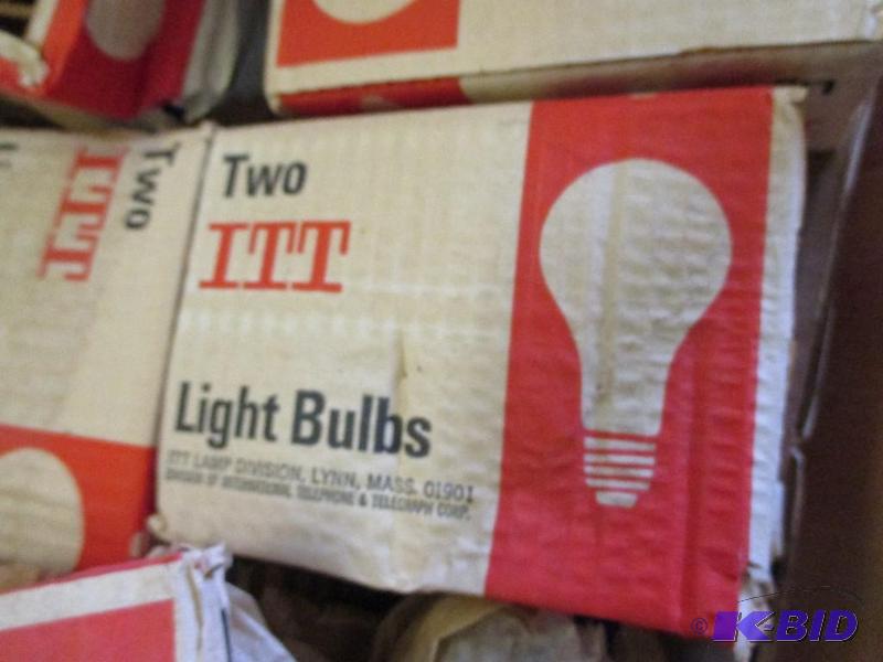 Box of blue light bulbs...
