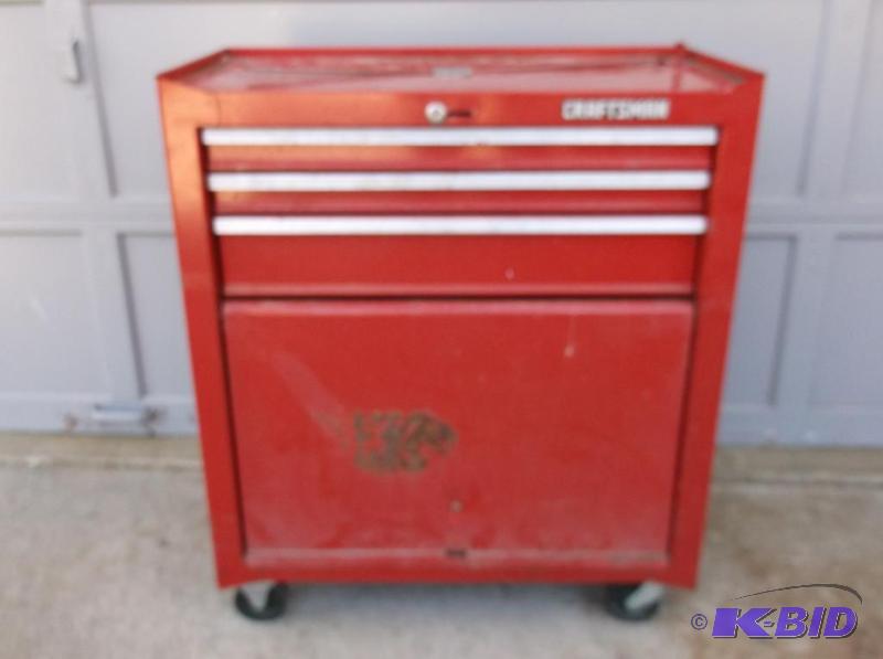 lot 10 image: Craftsmen toolbox with casters appears in goo...