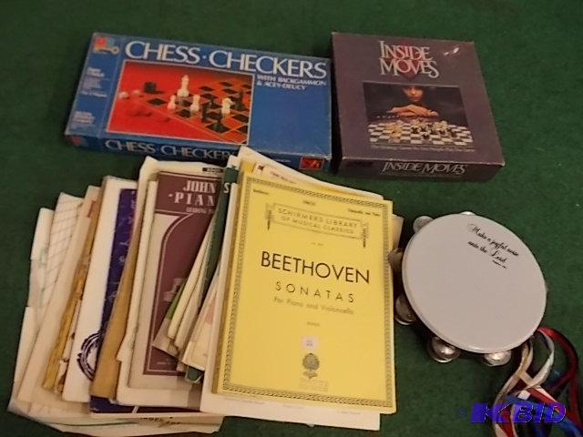 Box Lot - Sheet Music, Games, Tambourine...