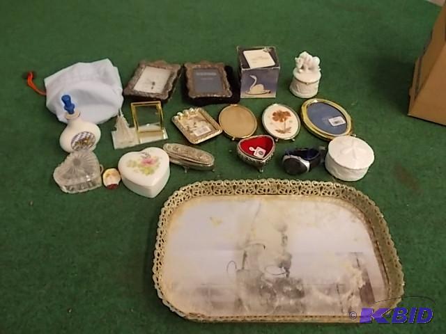 Box Lot - Vintage Dresser Tray, Trinket Boxes...