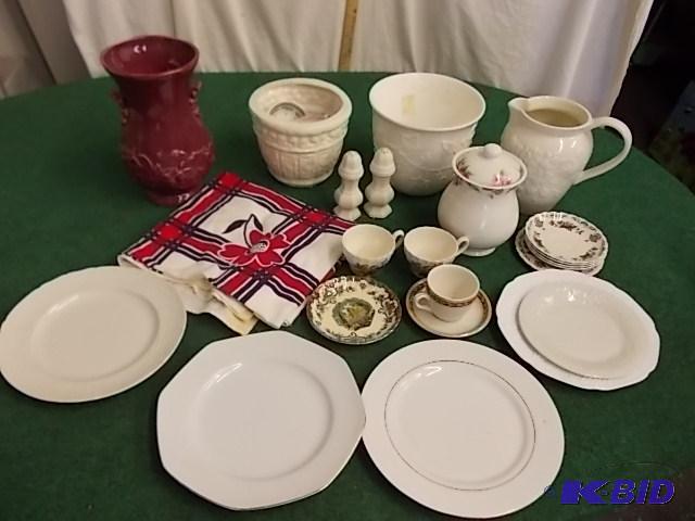 Box Lot - China, Pitchers, Vase, Staffordshir...