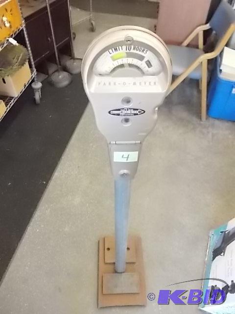Old Park-O-Meter Mounted On Stand...