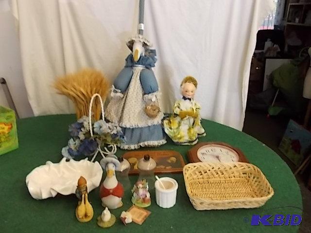 Box Lot - Clock, Geese, Broom, More...