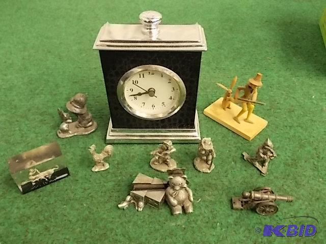 Box Lot - Old Clock, Assorted Miniatures (Som...