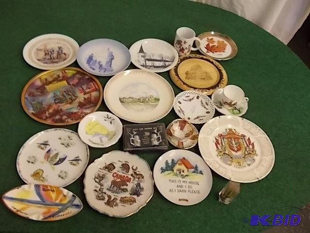 Box Lot - Souvenir Plates, Cups &amp Saucers...