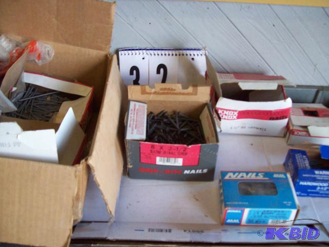 Box Lot With 7 Boxes Assorted Nails And Screw...