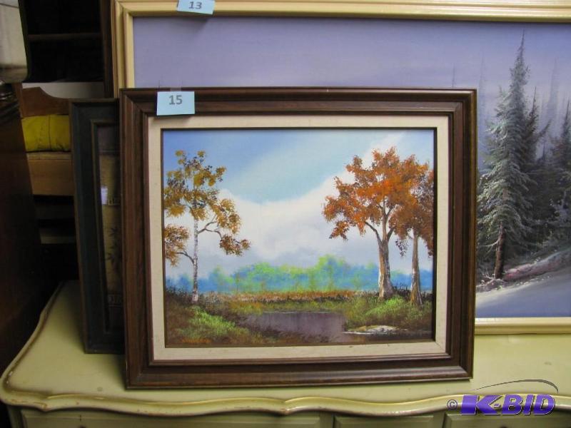 lot 15 image: original unsigned oil painting with good fram...