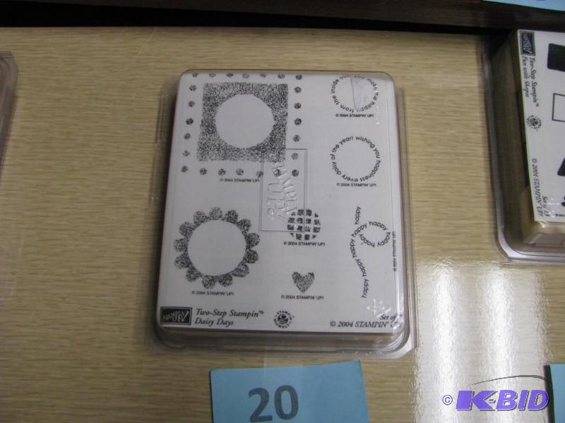 lot 20 image: wooden rubber stamp set unused would be great...