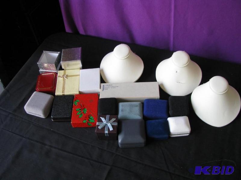 lot 49 image: jewelry boxes and necklace display pieces...