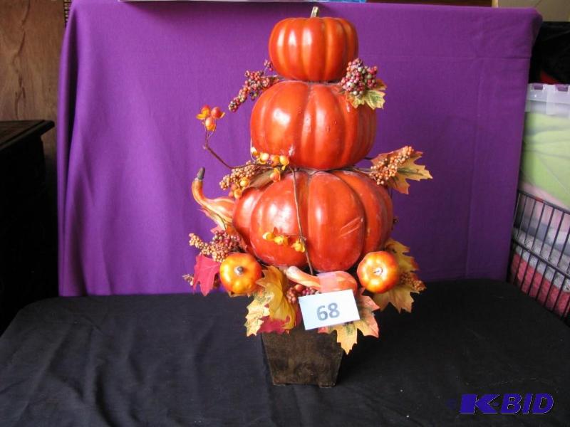 lot 68 image: FallHalloween pumpkin centerpiece...