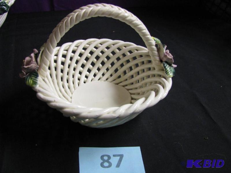 lot 87 image: Decorative ceramic waffle basket...