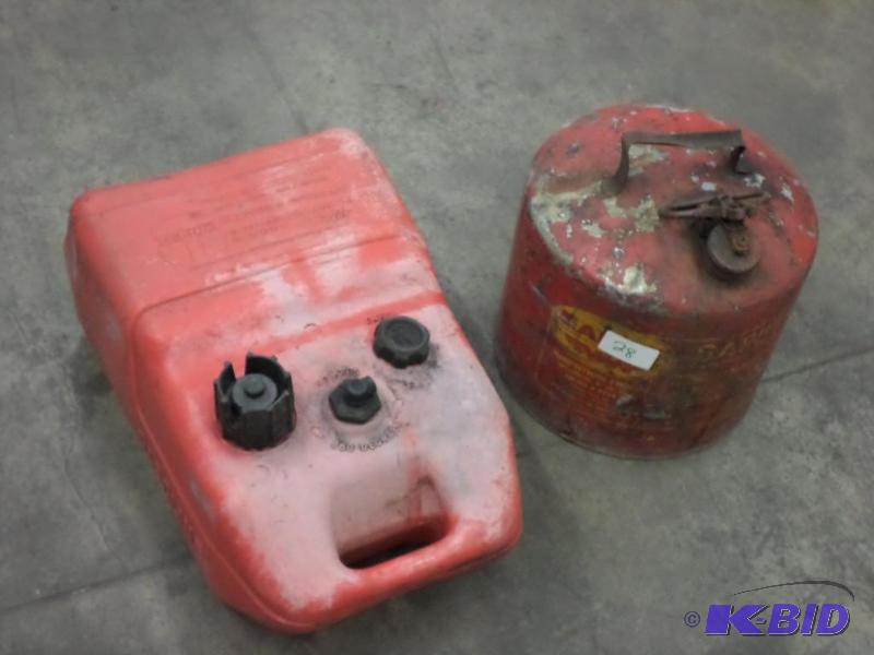 lot 28 image: (1) 5-Gallon Boat Fuel Can & (1) Steel Fu...