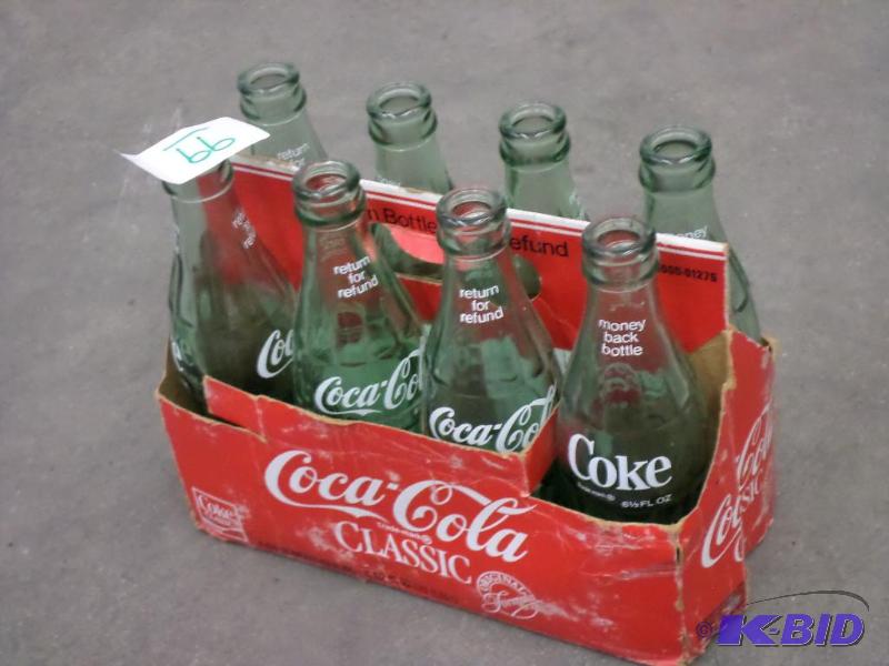 lot 99 image: 8-Pack Of Vintage 6.5oz Glass Coca-Cola Bottl...
