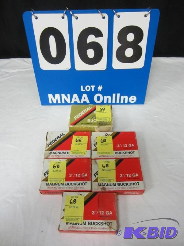 lot 00068 image: 6 Boxes of Federal Magnum 3 Shotgun Shells Buckshot 12 Gauge Ammo