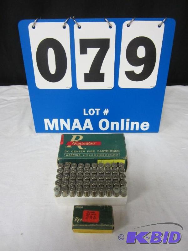 lot 00079 image: 2 Boxes of Remington Ammo 357 Magnum 22 Long Rifle Shot