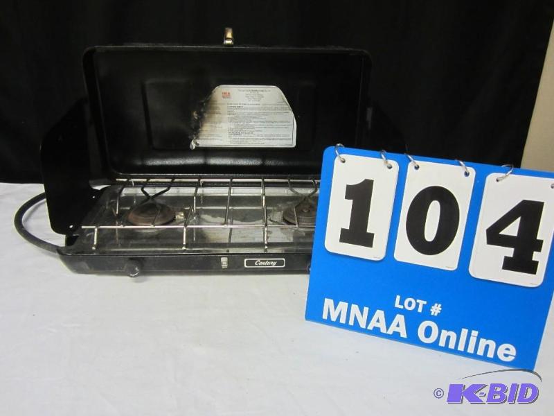lot 104 image: Century Stove with 2 Burners Propane Gas Camping Hunting