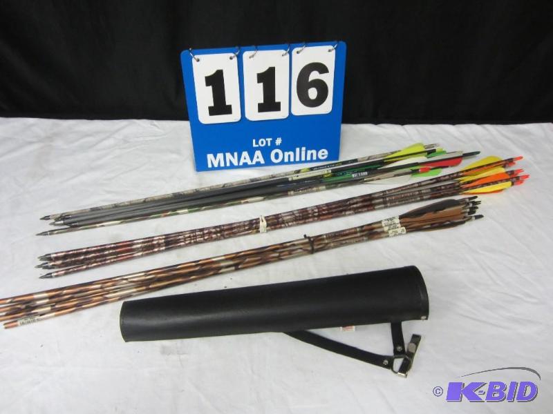 lot 116 image: Lot of Hunting Arrows Bow Easton Wolverine Gold Tip