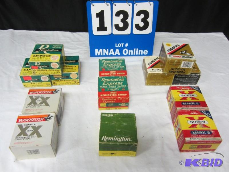 lot 133 image: Huge Lot of Shotgun Shells 12 Gauge 3 Remington Winchester Federal