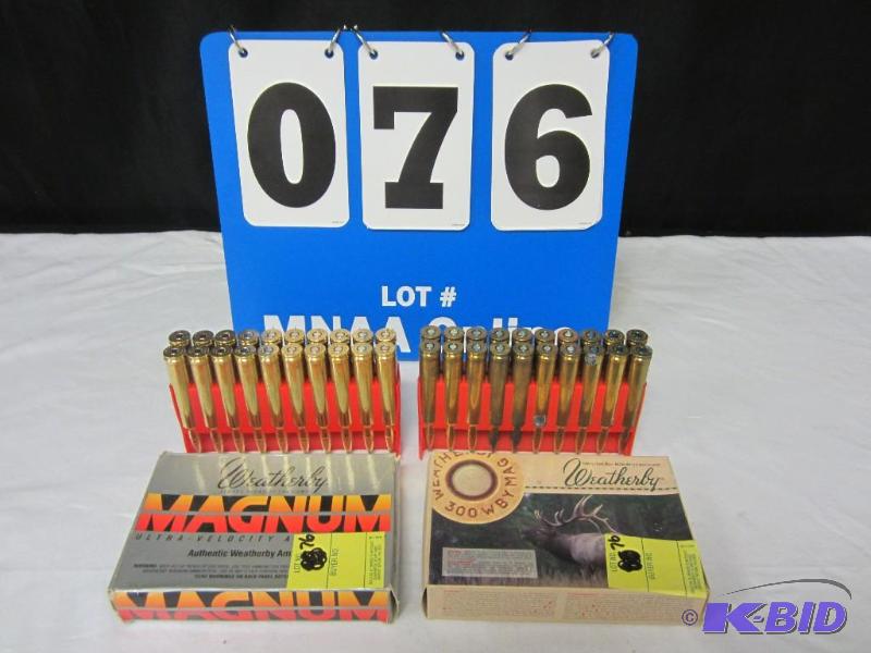 lot 76 image: 2 Boxes of Weatherby .300 Magnum Ammo Rifle