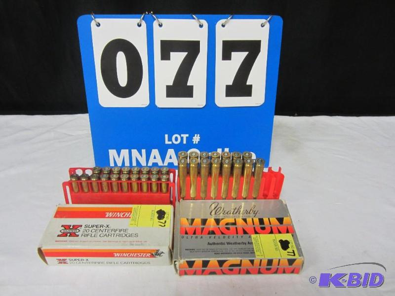 lot 77 image: 2 Boxes of Weatherby Winchester .300 Magnum Ammo