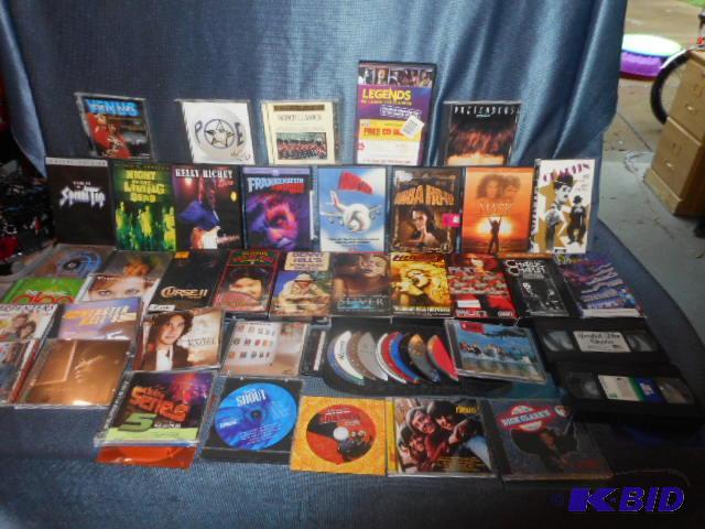 lot 114 image: CDs ,VHS, DVDs