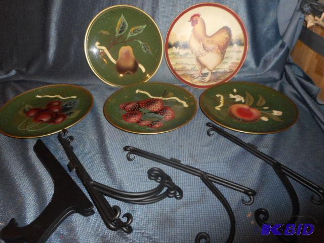 lot 92 image: Apple, Rooster, Pear, Peach