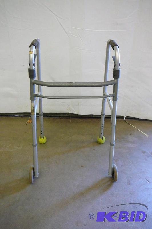 Fold up aluminum walker with wheels...