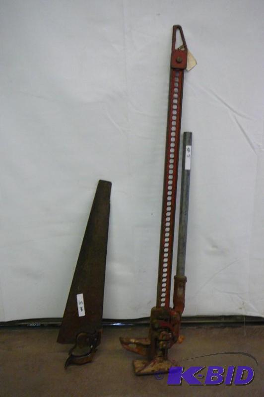 Handy man jack and hand saw...
