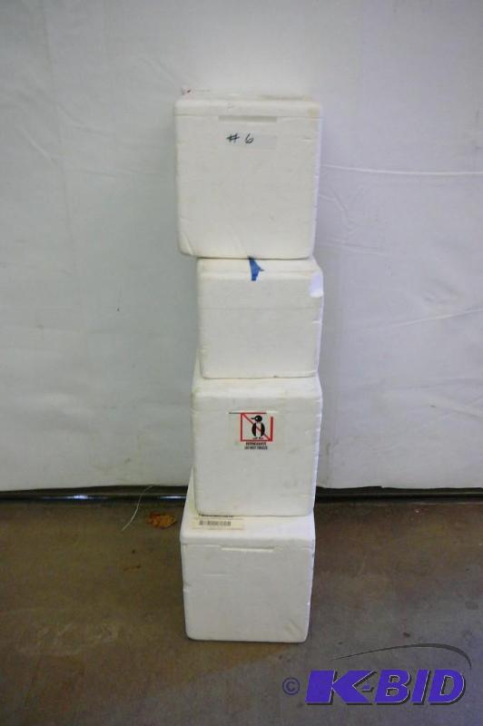 4 foam coolers...